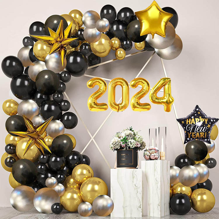 2024 Neujahrs-Ballon-Girlanden-Bögen-Set