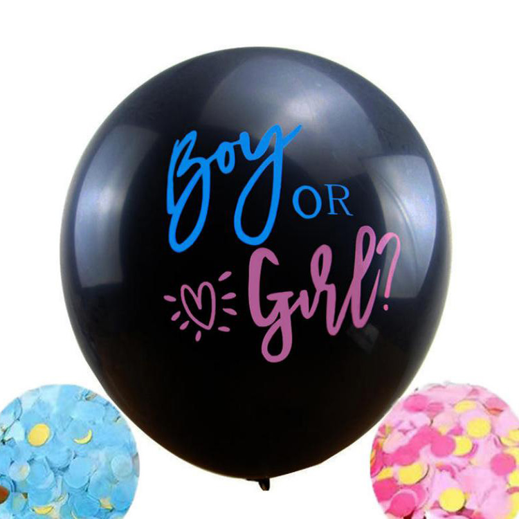 36-Zoll-Luftballons zur Geschlechtsoffenbarung in Schwarz
