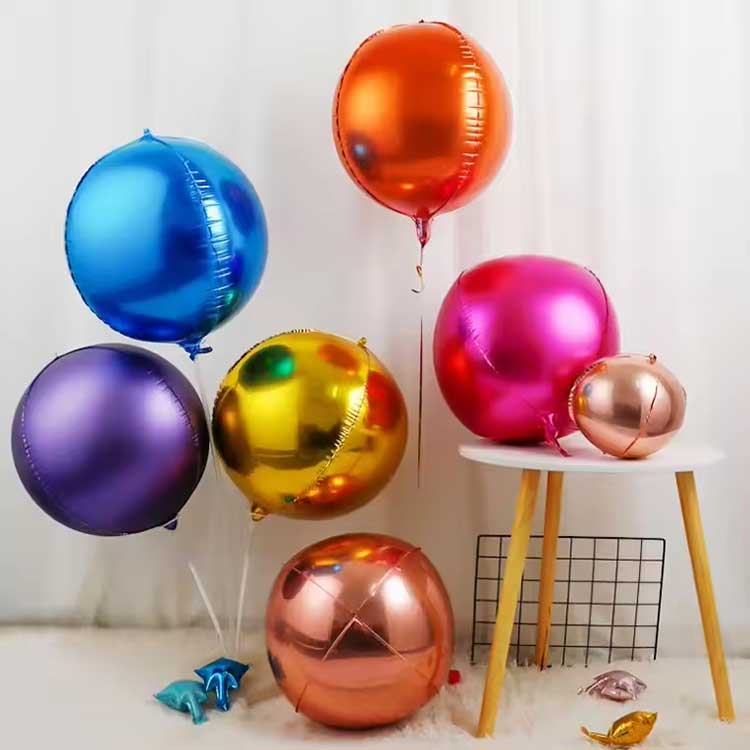 4D farbiger runder Folienballon