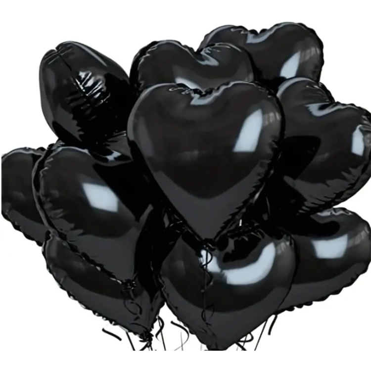 Schwarze Herzballons