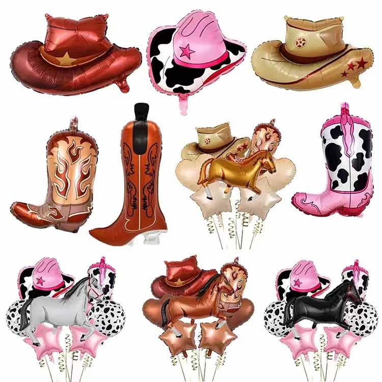 Folienballons mit Cowboy-Motiv