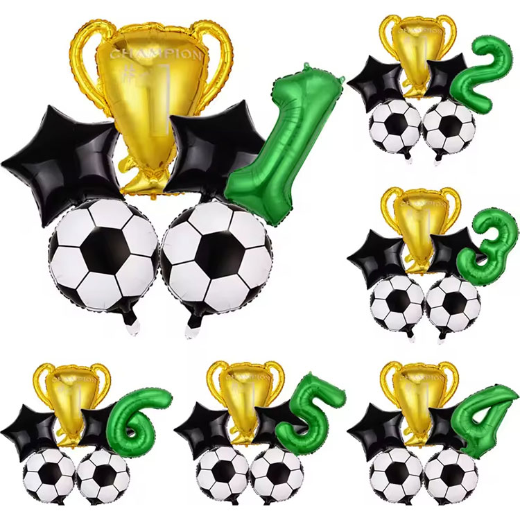 Grünes digitales Fußball-Party-Dekor-Set