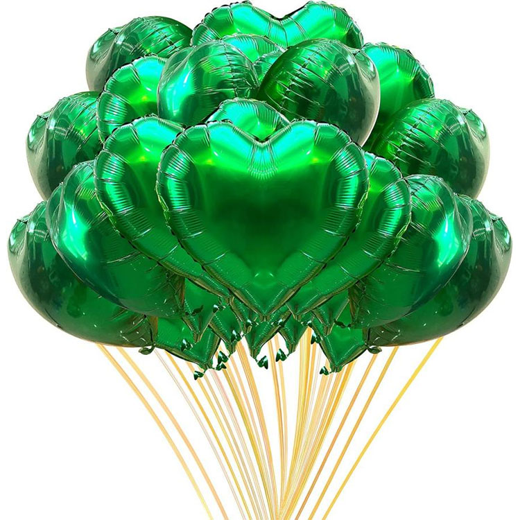 Grüne Herzballons