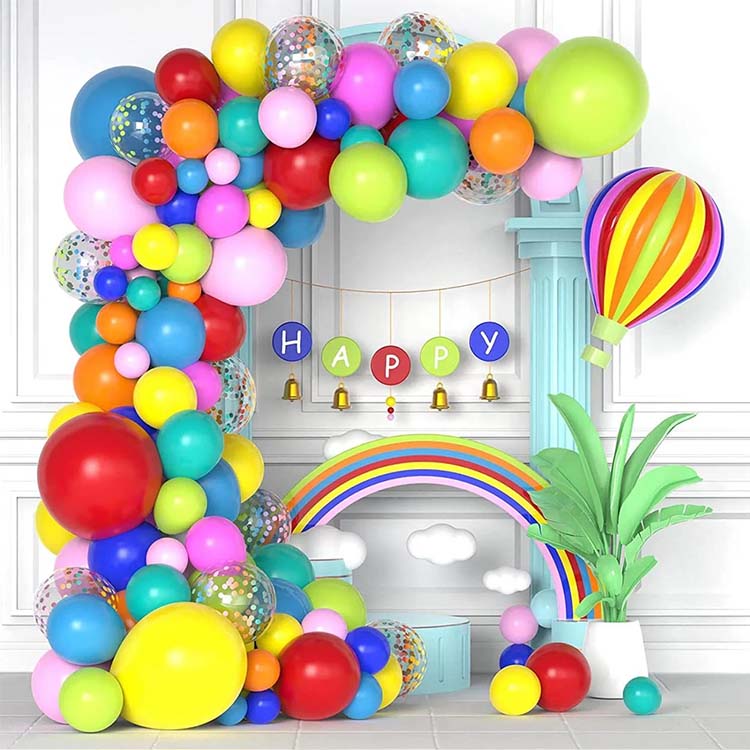 Regenbogenballonbogenset