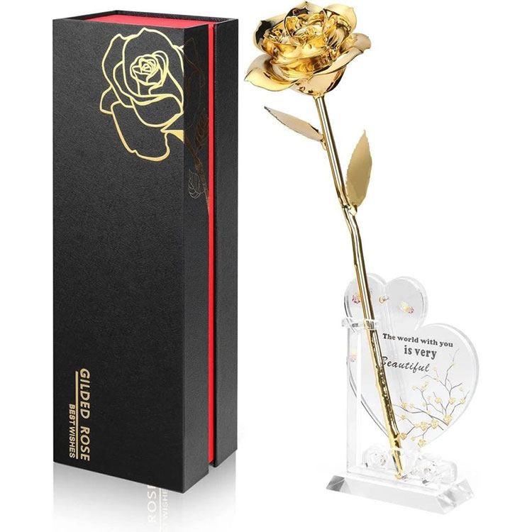 Echte Rose in 24-karätiges Gold getaucht